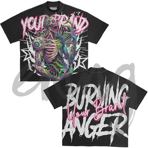 T-shirt girocollo Casual <span class=keywords><strong>a</strong></span> mezza manica con stampa personalizzata t-shirt <span class=keywords><strong>a</strong></span> trasferimento termico con stampa grafica in cotone squadrato per uomo - Product Image 2