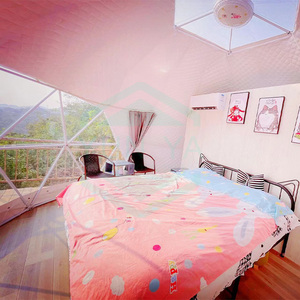 Tente dôme de luxe Georgia <span class=keywords><strong>6m</strong></span> préfabriquée pour maison de camp avec grande <span class=keywords><strong>baie</strong></span> transparente rideau de fenêtre et isolation en coton - Product Image 4