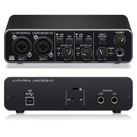 Interfaz de Audio USB UMC202 2x2 con Alimentación Phantom de 48V, Preamplificadores MIDAS, 24 Bits, 192 kHz, para Grabación en Estudio Casero y Podcast