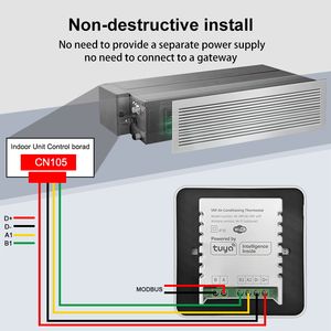 Termostato Inteligente para Unidades de <span class=keywords><strong>Conductos</strong></span> Divididos para el Hogar <span class=keywords><strong>Mitsubishi</strong></span> <span class=keywords><strong>Electric</strong></span> CN105 con Pantalla LCD, Marco de Aleación, Compatible con Alexa y Google - Product Image 2