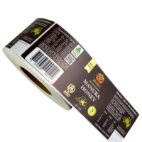 Feuille d'argent personnalisée finition mate étiquette autocollante étanche PP matériel bouteille de miel aliments pour animaux de compagnie collation huile d'olive pizza salade