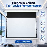 Écran de projection portable de 120 pouces, grand format, motorisé, à tension par languettes, pour cinéma maison et usage commercial
