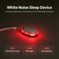 Mini machine à bruit blanc pour le sommeil, avec veilleuse rouge ambre chaude, fonction d'enregistrement, de mémoire et de minuterie, design suspendu, pour bébé