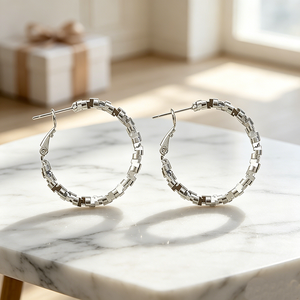Meilleure Vente 2026 – Boucles d'oreilles pendantes géométriques texturées en laiton plaqué or 18 carats, créoles rondes épaisses, bijoux de luxe pour femme au quotidien - Product Image 3