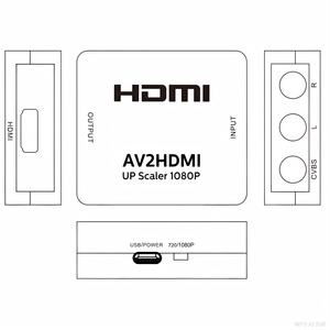 Convertisseur GC <span class=keywords><strong>Mini</strong></span> RCA AV vers HDMI - Adaptateur vidéo audio 1080P pour jeux rétro et <span class=keywords><strong>VHS</strong></span> vers TV - Product Image 3