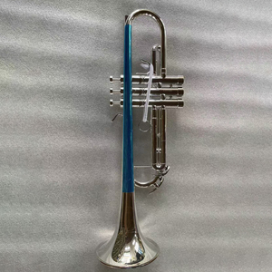Trompette professionnelle en <span class=keywords><strong>laiton</strong></span> plaqué argent H70, fabriquée à la main, logo personnalisé, accordage Bb, pour une utilisation durable - Product Image 5