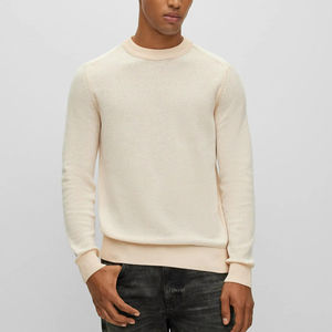 Jersey Jacquard de alta calidad personalizado para hombre, Jersey de algodón con cuello redondo, suéteres de espiga - Product Image 1