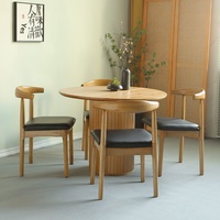 Ensemble table et chaises de salle à manger rondes en bois massif, compact, idéal pour petit appartement, cuisine, coin petit-déjeuner, mobilier de salle à manger