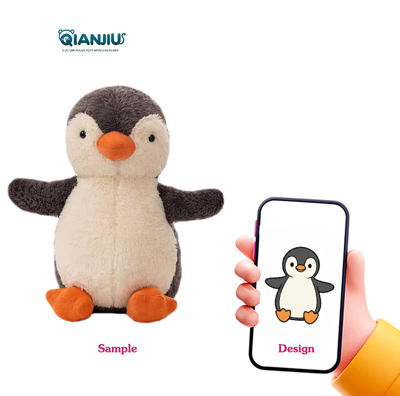 Zhlearda Pingüino De Peluche De 35 Cm – Suave Y Adorable, Animal Gris Para Abrazar, Regalo De Cumpleaños Para Niños Y Niñas