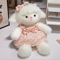Peluche de chèvre blanche personnalisée de haute qualité, souvenir de zoo, chèvre en peluche lavée, rembourrage en coton PP, filet pour soulager le stress