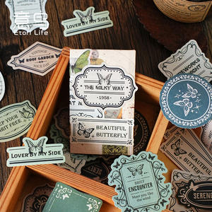 Paquete de 30 Pegatinas Decorativas Vintage con Estampado Metálico, <span class=keywords><strong>Serie</strong></span> Artística Nostálgica, Materiales para Manualidades 6 - Product Image 2