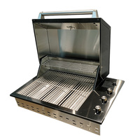 Barbecue de luxe haut de gamme en acier inoxydable à encastrer pour extérieur, gaz GPL/GN/Butane, brûleurs réglables, allumage électronique par impulsion