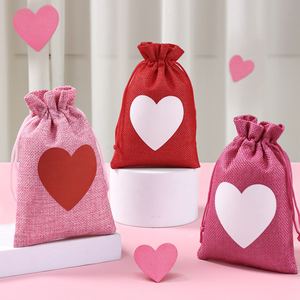 Geschenkboxen zum Valentinstag, Jutebeutel für Geschenke, Valentinsparty, Jute-Hochzeitsgeschenkbeutel für Süßigkeiten & kleine Geschenke - Product Image 1