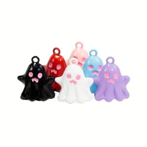 Pendentif fantôme de dessin animé en alliage peint par pulvérisation, porte-clés, boucles d'oreilles, accessoires 3D DIY personnalisés pour cadeau promotionnel - Product Image 1