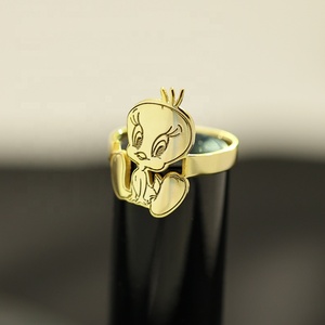 Anello per Bambini <span class=keywords><strong>con</strong></span> Personaggi dei Cartoni Animati, Personalizzabile <span class=keywords><strong>con</strong></span> <span class=keywords><strong>Nome</strong></span> <span class=keywords><strong>Inciso</strong></span>, Gioielli Delicati per Donne, Regalo in Acciaio Inossidabile Dorato per Uomini - Product Image 3