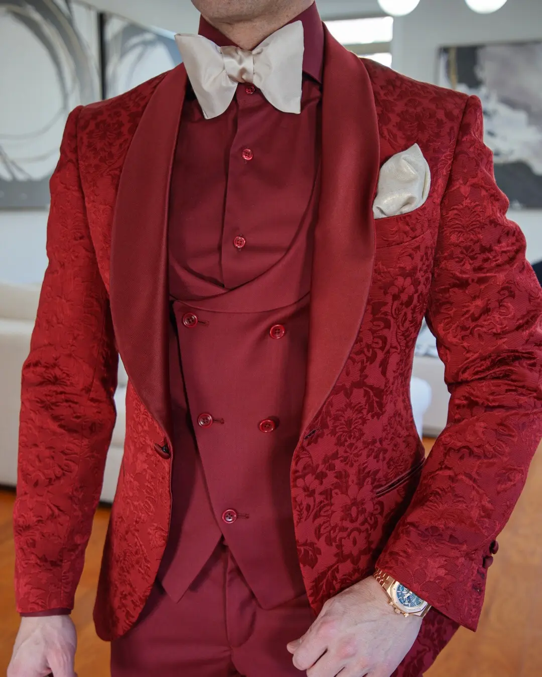 Calças estilo italiano masculinas, conjunto de 3 peças, blazers, festa de jacquard, formatura, para casamento