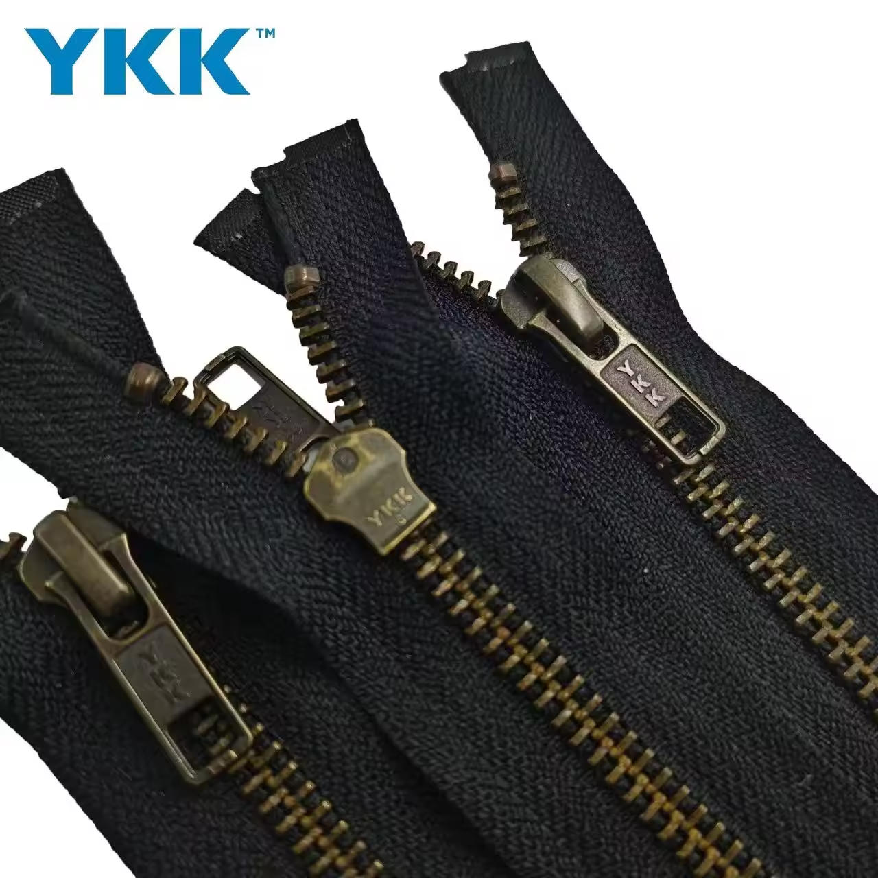 Для YKK 6 дюймов #5 сверхпрочная латунная открытая молния черного золота металлическая Джинсовая молния с закрытым концом для сумки, одежда, обувь