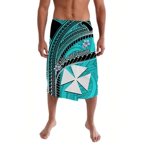 Wallis et <span class=keywords><strong>Futuna</strong></span> Lavalava Happy Independence Day Tribal Style Design Bonfire Party Men Dress OEM Wholesale Island Clothes Custom - Product Image 2