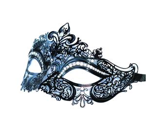 Hoshin Masques vénitiens pour femmes Costume d'Halloween et décorations de Mardi Gras Tissu PVC en feutre métallique pour fête - Product Image 1