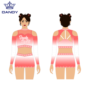 Concours personnalisé mode manches longues pom-pom girl école uniforme culture hauts jeunesse <span class=keywords><strong>jupe</strong></span> vêtements de danse - Product Image 2