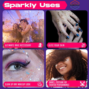 Kit de paillettes bio végétales sans plastique, longue tenue, faciles à laver, paillettes épaisses, parfaites pour le visage, les cheveux, la peau, les concerts, les costumes, le maquillage artistique - Product Image 5