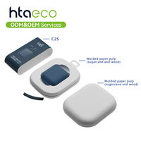 Boîte cadeau de luxe en pulpe de bagasse pressée à froid avec logo personnalisé pour écouteurs Bluetooth haut de gamme – Emballage durable en gros
