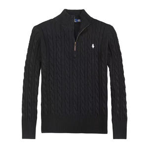 Nouveauté transfrontalière pour <span class=keywords><strong>homme</strong></span> : Pull en coton tricoté à col montant zippé, manches longues, broderie Paul - Product Image 3