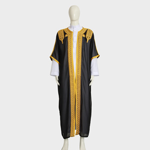 CCY Eid Vente en gros Robe musulmane brodée marocaine Drosh Dubai Abaya Bisht pour hommes Boubou Thobe Kamis Vêtements Abaya - Product Image 6
