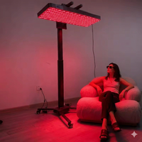 Panel de Terapia de Luz Roja LED con Soporte de Altura Ajustable y Control Remoto, Dispositivos con Soporte Eléctrico Horizontal
