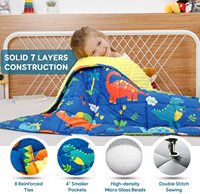 Couverture lestée pour enfants en polaire minky motif dinosaure avec perles – Échantillon disponible