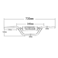 Guidon de moto en aluminium de 22 mm (7/8 po) avec barre transversale de protection pour Protaper Dirt Pit Bike ATV Quad KLX DRZ110 Motocross