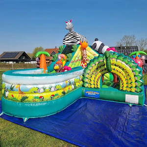 <span class=keywords><strong>Château</strong></span> <span class=keywords><strong>gonflable</strong></span> multi-joueurs Jungle Giraffe, jeux gonflables commerciaux pour fêtes, Hupfburgen, PVC - Product Image 2