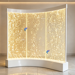 Moderna Decoración de Pared con Burbujas de Agua LED, Mural Curvo con Iluminación para Interiores, Ideal para la Sala de Estar - Product Image 1