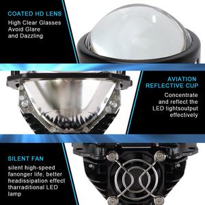Kit de Lentes de Proyector Bi-LED de 2.5 Pulgadas K112, Montaje de 60W 12V, LHD/RHD, con Enfoque de Luz Baja y Alta, 12000 Lúmenes, 5800K - Product Image 2