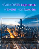 Laptop Komputer Layar Full HD 15.6" Terbaru, Prosesor Celeron N5095, RAM 16GB, SSD 512GB, Pembuka Kunci Sidik Jari, Windows 11