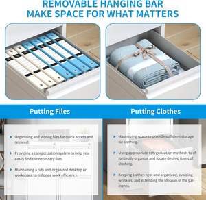 Armoire de classement suspendue en acier de bureau en métal robuste professionnelle armoire de classement verticale à 2 tiroirs sans roue - Product Image 5