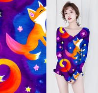 Repreve Creora Maillot de bain en tricot élastique à fleurs 100% polyester biologique Tissu de bain écologique avec découpe pour filles