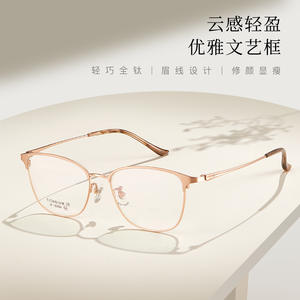 Montures de lunettes œil-de-chat en titane pour femmes 6294, monture complète, verres acryliques confortables, origine Danyang - Product Image 4