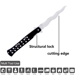 Coltello Tascabile Pieghevole con Lama Curva in Acciaio Inox Personalizzato per Campeggio, Sopravvivenza, Caccia, Fai-da-Te, Disponibile OEM - Product Image 5