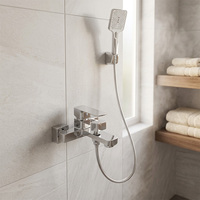 Nouvelle conception Robinet de douche double usage en laiton doré brossé pour salle de bain, mitigeur de douche et de baignoire