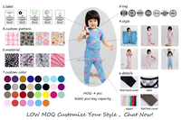 Source usine 95% Bambou 5% Spandex 220gsm NB-16T 2PCS À Manches Courtes et Shorts Pyjamas Ensemble Enfants Vêtements De Nuit Tenues