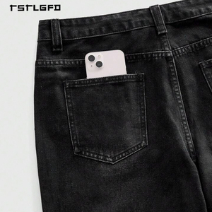 <span class=keywords><strong>Shorts</strong></span> di Jeans da <span class=keywords><strong>Uomo</strong></span> Personalizzati all'Ingrosso Taglio e Cucito Orlo a Taglio Vivo Effetto Invecchiato con Applicazioni Ricami Toppe Lavaggio Acido Jorts in <span class=keywords><strong>Denim</strong></span> - Product Image 5