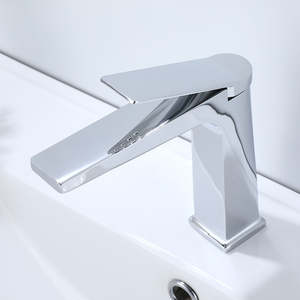 Grifos de Lavabo de Latón Premium con Acabado Cromado, Monomando, Montaje en Cubierta, Cerámica, Sin Plomo, Funcionamiento Silencioso, para Hotel, Apartamento - Product Image 3