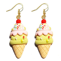 Boucles d'oreilles en résine pour femmes, pendantes mignonnes et amusantes pour filles, cadeau pour enfants, nourriture, biscuits, crème glacée, pain, avocat, pop-corn, chocolat