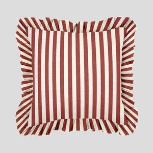 Sarung bantal Linen cetak garis-garis warna-warni pada 100% dengan Kerut, sarung bantal dekorasi netral/ - Product Image 1