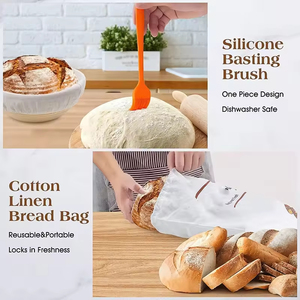 Superbaking Premium Bread Making Bakeware Set Round Sourdough Proofing Basket <b>Silicone</b> High Quality Tools Supplies - Product Image 6