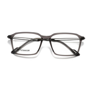 Glossy Full-Rim Square <b>Eyeglasses</b> With Metal Temples Anti Blue light Clear Lens <b>Frames</b> For Men - Product Image 2