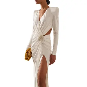 2024 Wholesale Casual Elegant Fashional Custom Beautiful Recycled Polyester Maxi Dress