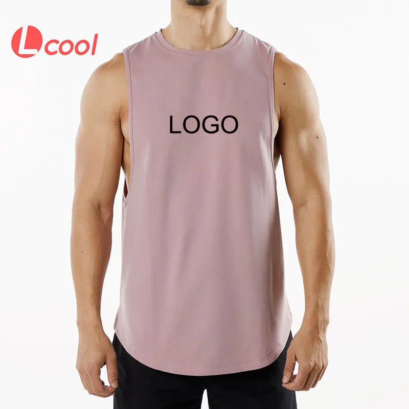 Lcool-Camiseta sin mangas de entrenamiento para hombre, camisa de gimnasio sin mangas