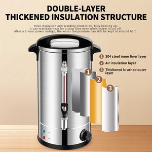 Bình đun nước điện thương mại cổ điển DEWEISI 8L 10.5L, chất liệu thép không gỉ, dùng làm máy pha cà phê và bình nước nóng gia đình - Product Image 2